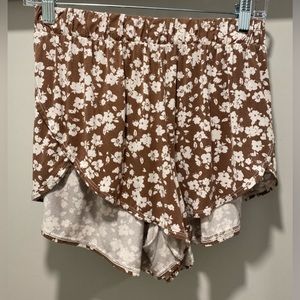 Old Navy Sunday Sleep Super Soft Floral Brown & White Lounge Shorts - XS